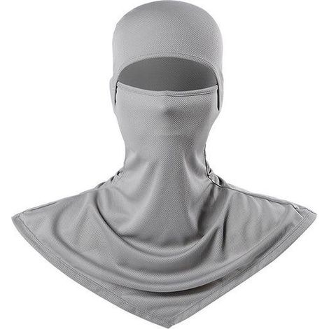 Cagoule été grise anti-UV, tour de cou respirant pour casque moto, masque cyclisme en plein air, protection solaire multifonction, doublure légère pour homme et femme, pêche randonnée (1/5)