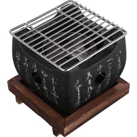 Gril Barbecue De Style Coréen Support De Barbecue De Camping Acier Outil De Barbecue Barbecue Portatif Barbecue Portable Barbecue En Plein Air Bois Bureau