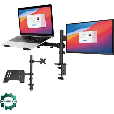 Manuzen - Support Moniteur Universel 27 Pouces Rotation 90 Degrés Pour Bureau (1/5)