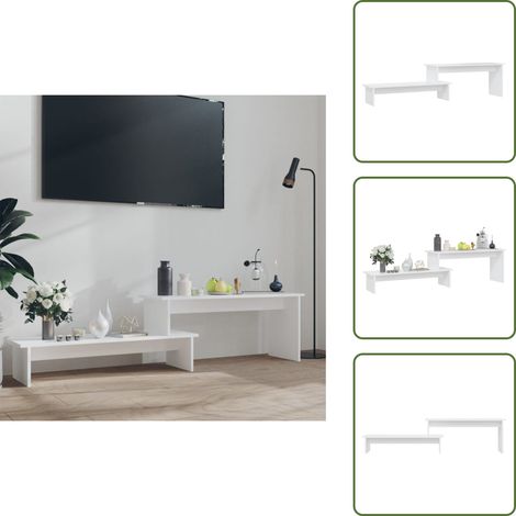 The Living Store Mobile Porta TV Bianco 180x30x43 cm in Legno Multistrato - Mobile TV in legno