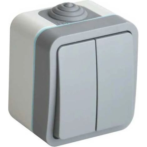 Interrupteur onlex double luxe étanche anti-poussière 10A 250V
