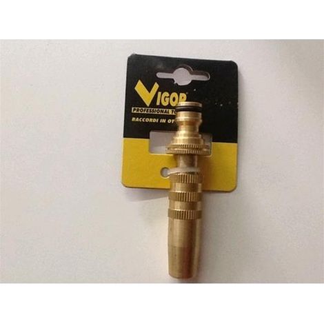 Lancia Innaffio Regolabile In Ottone Vigor  Con Raccordo Rapido Art. 480
