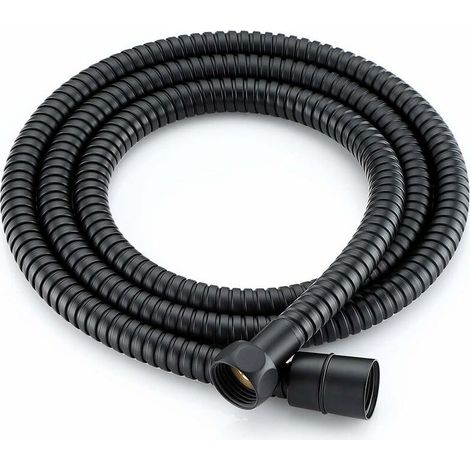 Tuyau de Douche Acier inoxydable Flexible de Douche 1.5 mètres Anti-Torsion pour Douche à Main, Douche de Tête, Noir (1/5)