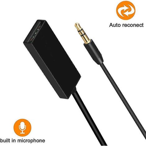 Adaptateur Bluetooth Aux, mini récepteur Bluetooth sans fil pour voiture, adaptateur USB vers prise jack 3,5 mm, récepteur audio Bluetooth vers Aux, kit mains libres pour voiture avec intégré (1/5)