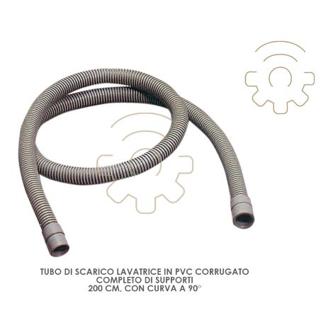 TUBO SCARICO LAVATRICE 200 CM C/CURVA A 180G