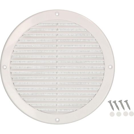 Grille d'aération ronde 200 mm – Avec moustiquaire – Installation facile – Pour circulation d'air en milieu résidentiel et commercial-NANOTEH (1/5)