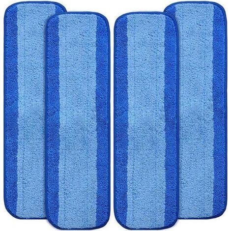 Lot de 4 tampons de nettoyage en microfibre compatibles avec Bona Mop - Pour sols en bois dur -Compatible avec Bona Microfibre (1/4)