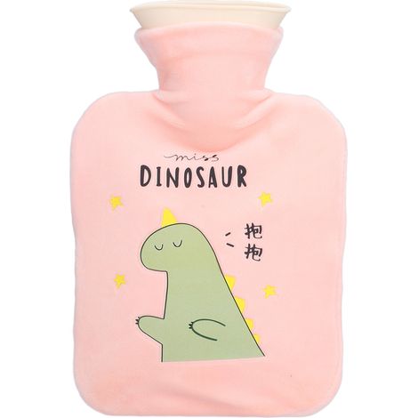 Bouteille d'eau chaude 1000ml épaisse anti-fuite sac chaud main pieds chaufferettes soulagement douleur hiver rose (1/5)