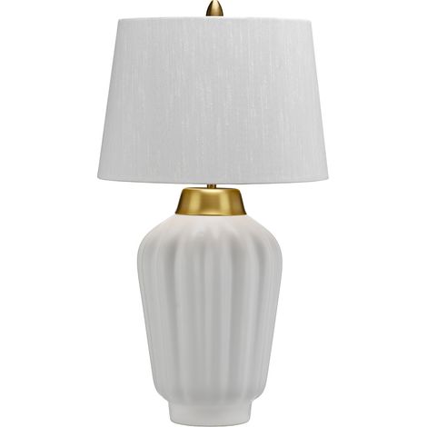 Lampe de table Bexley céramique blanche laiton E27 (1/5)