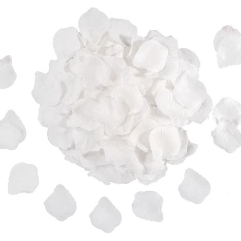 (Weiß) 5000 künstliche Rosenblätter aus Vliesstoff zur Dekoration von Hochzeiten, Brautzimmern, Betten, Bühnen, Podien und Karaoke-Dekorationen (Lieferant: 100 Stück pro Packung. Benötigt 50 Stück pro (1/2)