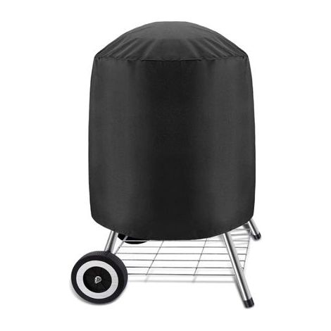 Holzkohlegrillabdeckung, wasserdichte Grillabdeckung für den Außenbereich, runde Grillabdeckung 58×77 cm, Schwarz (58 x 77 cm) (1/5)