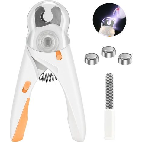Coupe Griffes Chat, Coupe Ongle Chien avec Éclairage LED, Protection de Sécurité, Lime a Ongles et Protection Anti Éclaboussures, Pour Animaux de Grande, Moyenne et Petite Taille (1/5)