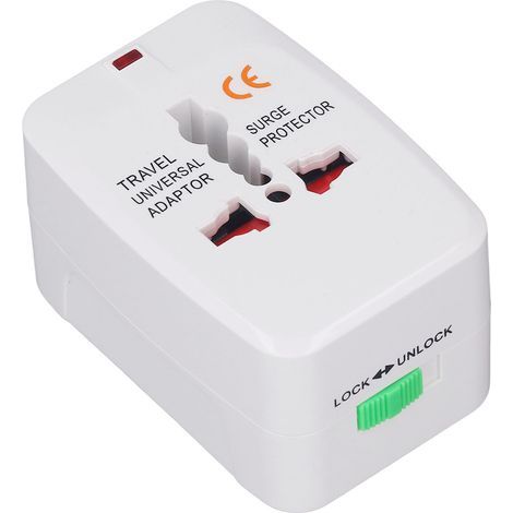 Set mit 3 multifunktionalen Universal-Netzadaptern für den internationalen Tourismus (110-240 V). (1/5)