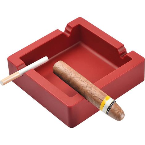 Cendrier à cigares grand format noir, 4 compartiments, incassable, en silicone, pour l'extérieur, la terrasse, l'intérieur et la décoration. (1/5)