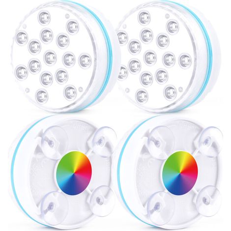 Lampe De Bassin LED - Étanche IP68 - 15 LED Par Unité - 16 Couleurs Réglables - Pour Piscine Intérieure Extérieure - Lot De 4