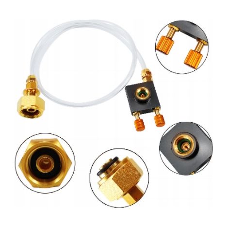 Adapter zum Befüllen von Gasflaschen, Kartuschen und Schläuchen, 70 cm