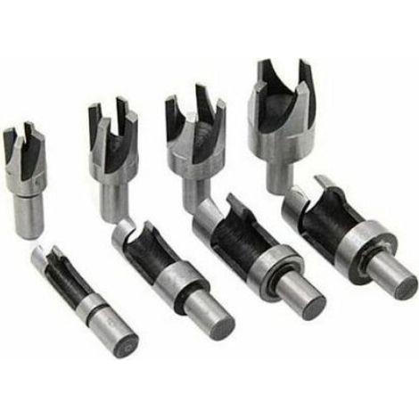 Fraise à bouchonner bois - - 8PCS - Diamètres 6mm à 16mm - Acier au carbone - Kit de perçage (1/4)