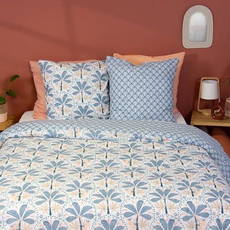 Parure de lit - CÔTÉ DÉCO - Fleuris & Géométriques - 220 x 240 cm - 100% coton - OEKO-TEX (1/5)