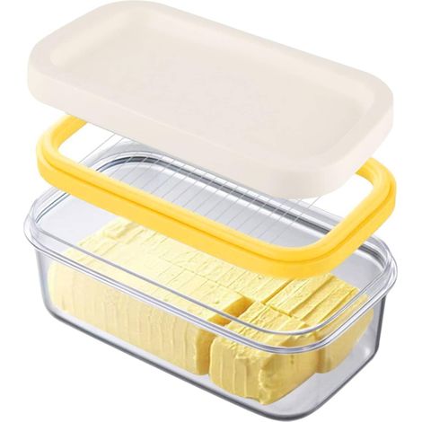 Beurrier In Plastic, De Cute Behälter, Beurre Behälter aan, Beurdoos met Cute-Trancheuse Behälter aan Kaas, Pour 200 G Beur, Doos aan Kaas Transparent (1/5)