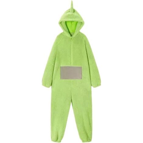Abrigo y chubasquero para perros, pijamas de invierno para adultos de Teletubbies, monos, pijamas de cosplay, pijamas de Navidad, ropa de dormir, mono de Halloween con diseño de animales (verde, talla (1/5)