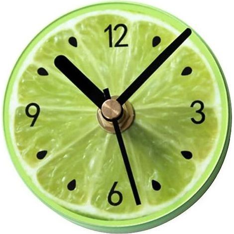 Horloge murale ronde aimantée pour réfrigérateur, motif citron vert – (1/5)