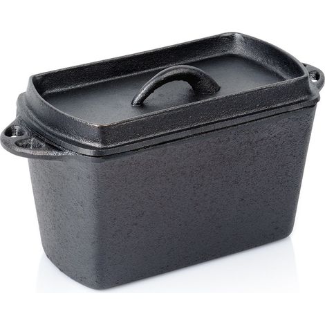 Molde para pan de hierro fundido con tapa, 27 cm, capacidad de 2 L