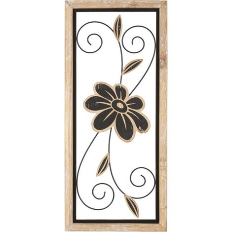 Décoration Murale Encadrée "Koman" 60cm Naturel & Noir (1/5)