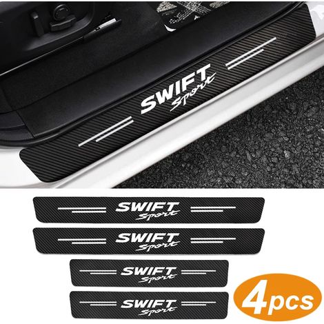 (4 pièces,pour Swift Sport) Pour Suzuki Grand Vitara Swift Sport : 4 seuils de porte en fibre de carbone 3D imperméables et résistants à l'usure,autocollants de protection (1/2)