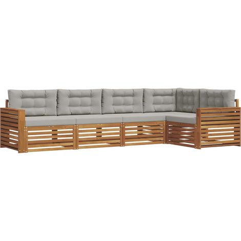 Conjunto de sofás de exterior 5 uds. Gris Natural y Claro vidaXL (1/5)
