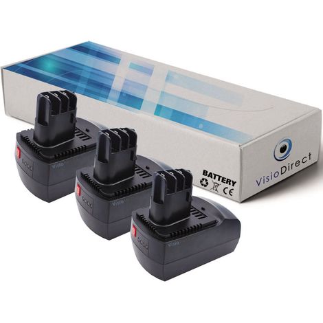 Lot de 3 batteries pour Metabo BSZ 14.4 Impuls perceuse visseuse 300mAh 14.4V