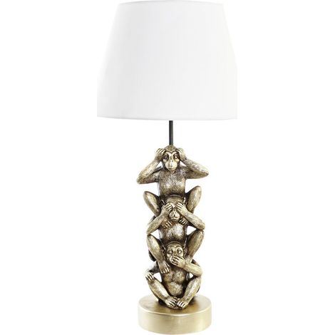 Lampe salon singes dorés pour une élégance intérieure - Doré avec nuances de blanc (1/4)