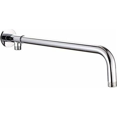 royaluxe -Bras de pommeau de douche en acier inoxydable avec support en cuivre argenté et chrome poli pour pommeau de douche à effet pluie Livré (1/5)