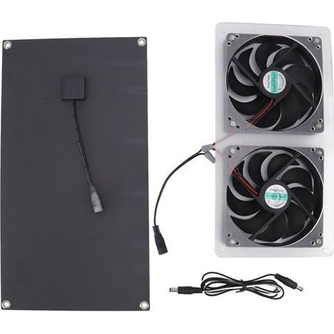 Kit de Ventilateur à Panneau Solaire 100W Double, étanche IP67, Faible Bruit, Large Application (1/3)