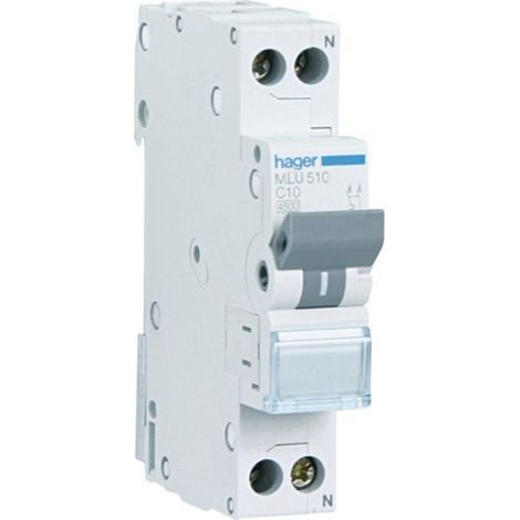 HAGER MLU510  Leistungsschalter ML-Kurve-C 1P+N 10A