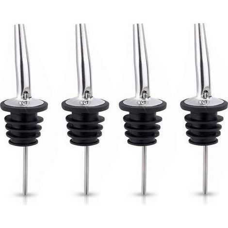 Bec verseur en acier inoxydable de qualité supérieure - Becs verseurs - Vin - Bouteille - Cocktail - Lot de 4-AquaForge (1/2)
