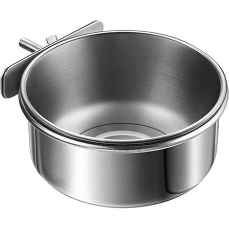 Bol d'alimentation Eau Perroquet, Mangeoire Oiseaux en Acier Inoxydable Tasse d'alimentation Cage Perroquet avec Support à Pince pour Perroquet, Perroquet, Ara, Calopsitte (1/5)