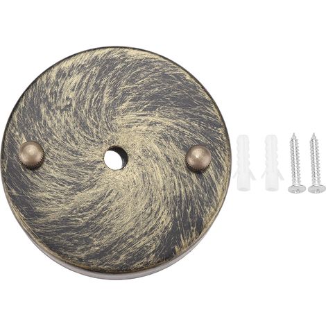 Plaque De Plafond Ronde En Métal - Trou Central 10mm Pour Suspension Lumineuse - Installation Murale Et Plafonnier - Kit De 1 Pièce (1/5)