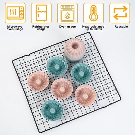 Mini stampi per ciambella - riutilizzabili - 20 pezzi - in silicone - Ø 6,5 cm (1/4)