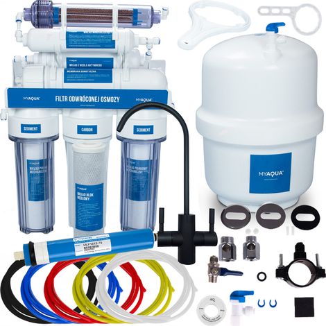 Sistema de ósmosis inversa RO7, ionizador de grifo negro Filtro de agua RO (1/5)