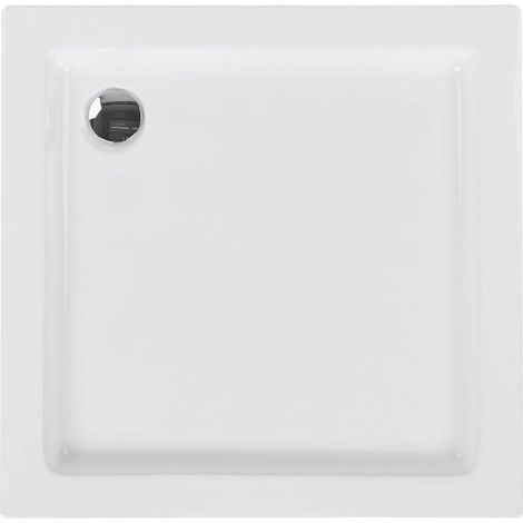 Receveur de Douche Matière Synthétique 80 x 80 x 7 cm Vidange ABS Blanc Ampay (1/5)