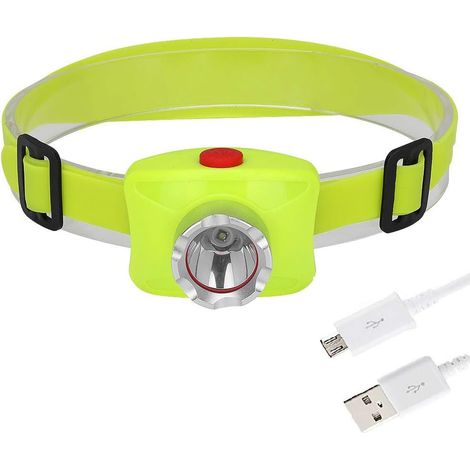 Lampe frontale étanche 4 modes pour plongée sous-marine et natation, rechargeable USB – Phare LED pour activités aquatiques–DELKEVIC