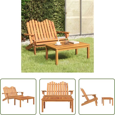 Banc de jardin Adirondack -  Ensemble de salon de jardin Adirondack 2 pcs bois acacia solide (1/5)