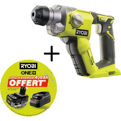 Marteau perforateur RYOBI 18V One+ R18SDS - Batterie 4,0Ah et chargeur OFFERTS