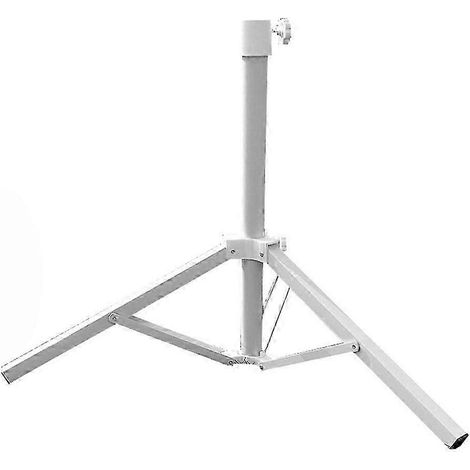 Un socle triangulaire robuste et durable pour parasols, un support de parasol de plage professionnel compatible avec le sable extérieur, blanc. (1/5)