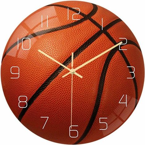 royaluxe - Basketball Football Football Golf Baseball Tennis Horloge Murale Chambre Salon Réveil Anniversaire Noël Cadeaux Présent pour Enfants Fils Garçons Bébé Enfant (Basketball) (1/5)