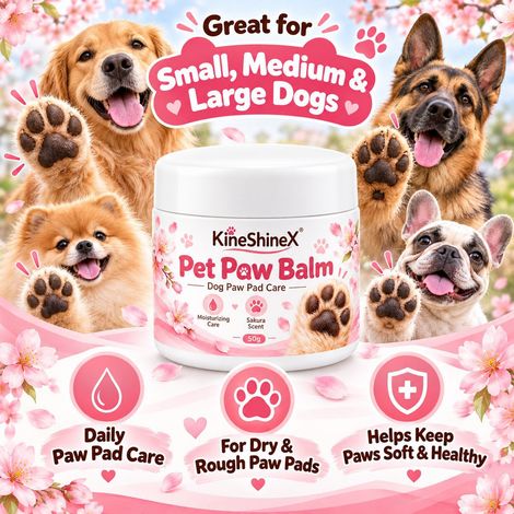 KineShineX Dog Paw Pad Drying Balm, Cherry Blossom Scented Pet Paw Balm for Moisturizing Dog Paw Pads (1/4)