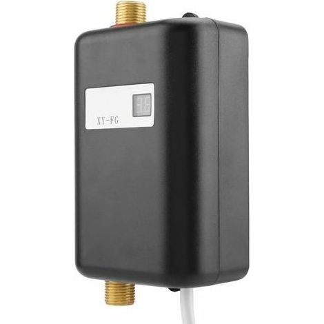 royaluxe - Chauffe-Eau Electrique 220-240V 3800W Chauffe-Eau Instantané Convient pour convertir de l'Eau Froide en Eau Chaude Température de Débit d'Eau Réglable pour Cuisine Salle de Bain(Noir) (1/5)