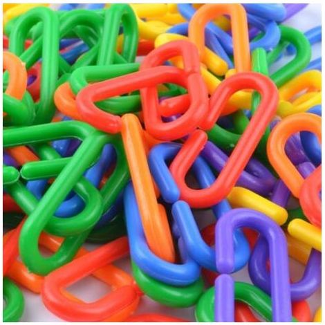 100 pcs Plastique C-Clips Crochets Chaîne Liens C-Links Rat Parrot Bird Cage Jouet (1/5)