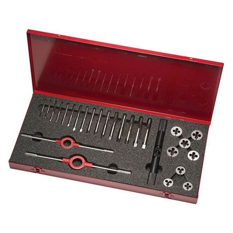 Set di utensili per filettare HS-26UNF UNF 1/4-3/4" 25 pezzi, in custodia metallica