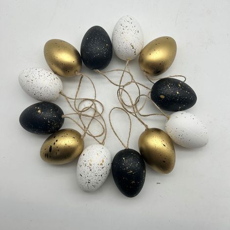 12 Hanging Easter Eggs – Colorful Garden & Terrace Decoration